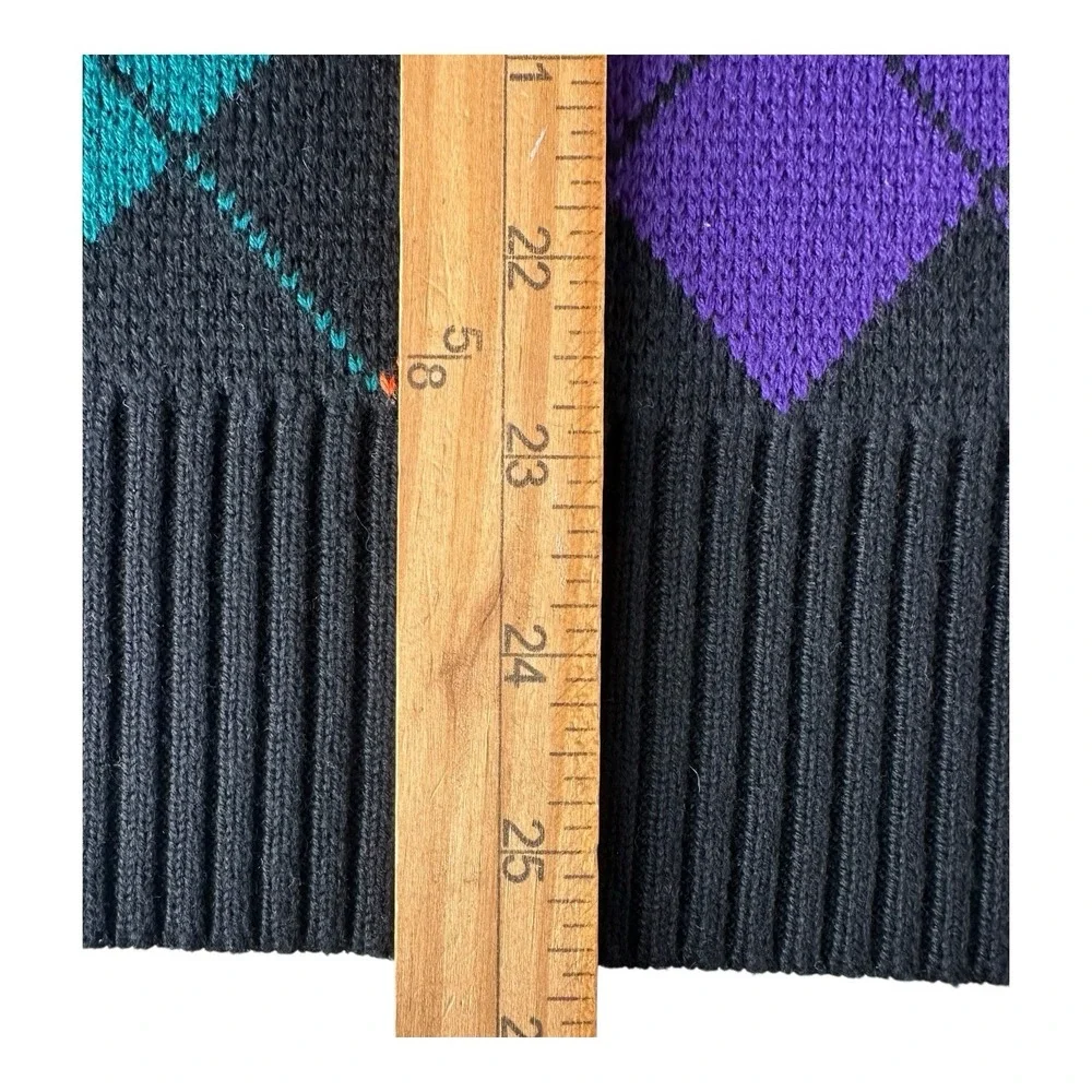 Teddy‎ Fresh Men V-Neck Argyle Sweater Size Multicolor Knit XS